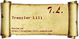 Treszler Lili névjegykártya